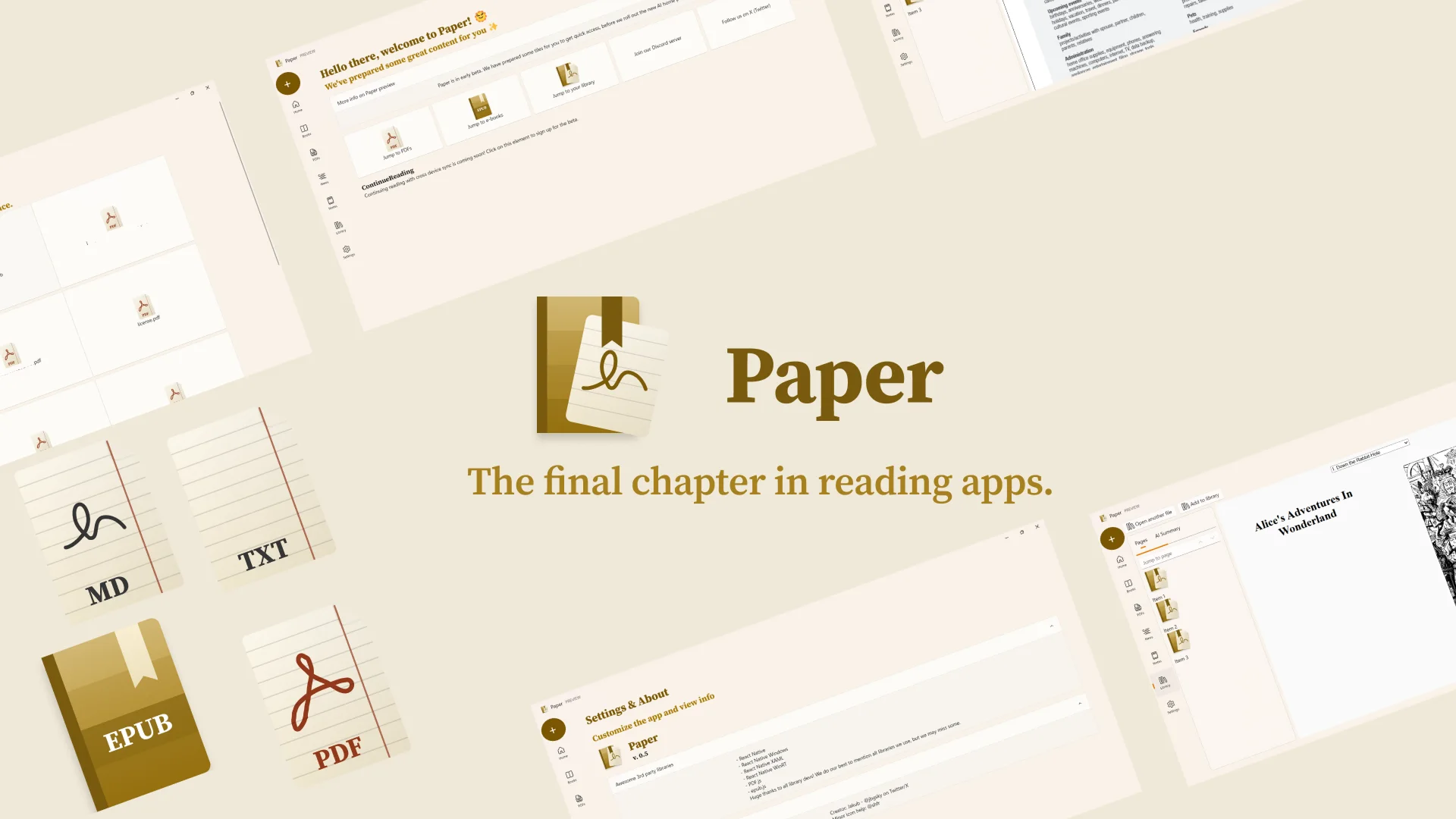 Paper’s library, reader, notes, and document formats on Windows